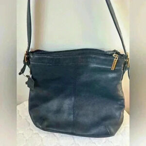 Giani Bernini Navy Leather Shoulder Bag